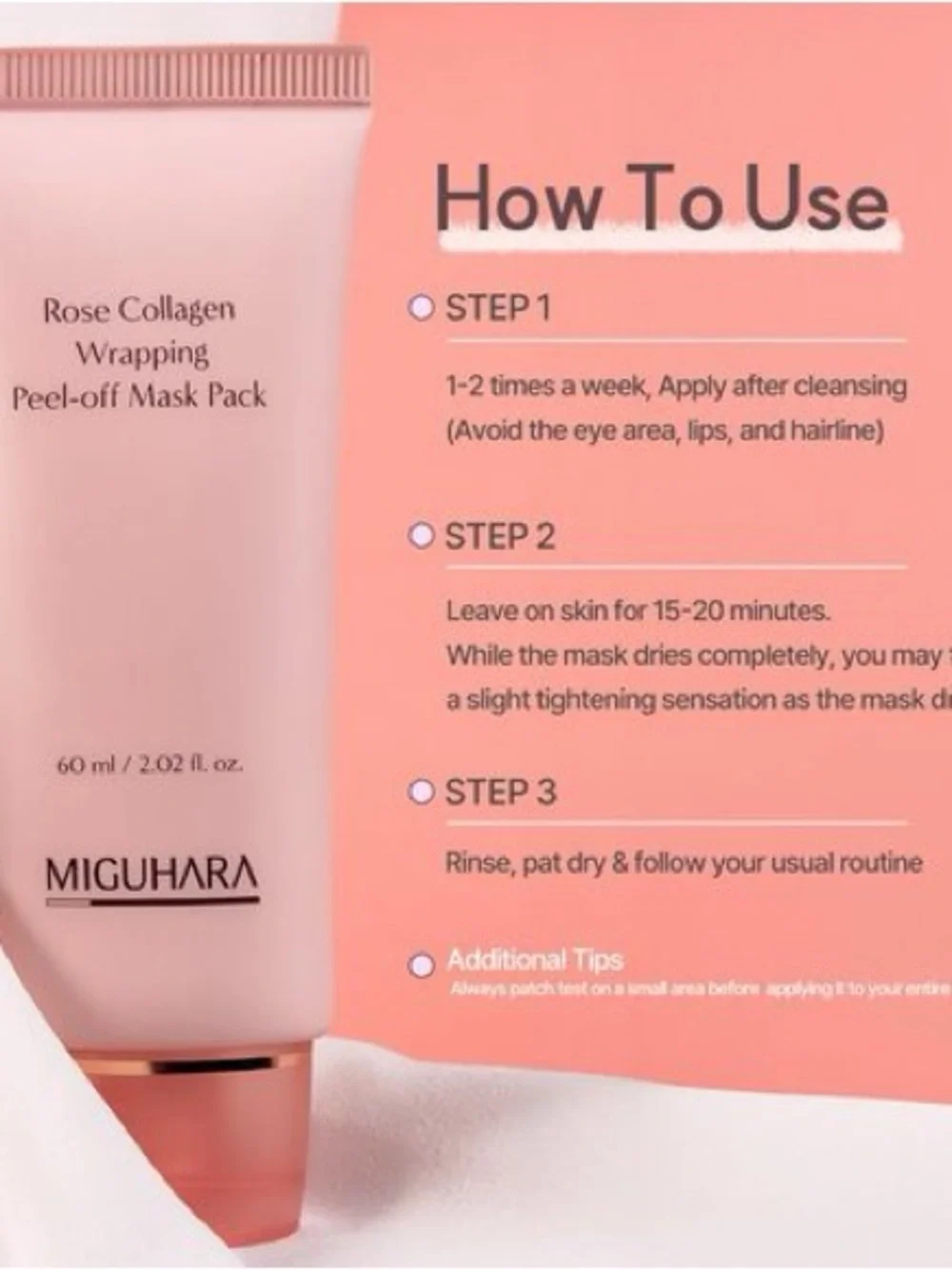 MIGUHARA Rose Collagen Wrapping Peel-off Mask Pack - 60 Ml Exp 12/27